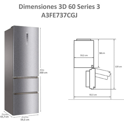 Haier – Frigorífico Combi A3FE737CGJ - IkChic