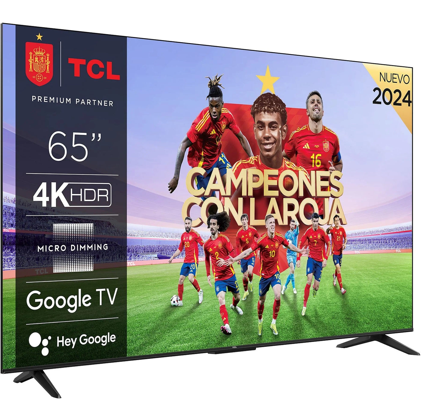 TV LED 65″ – TCL 65P655, UHD 4K, Quad Core, Smart TV, Google TV, HDR, Brushed titanium metal front - IkChic